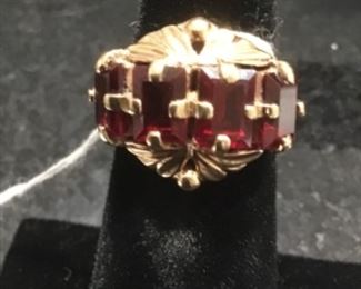 Garnet and 14k ring small size