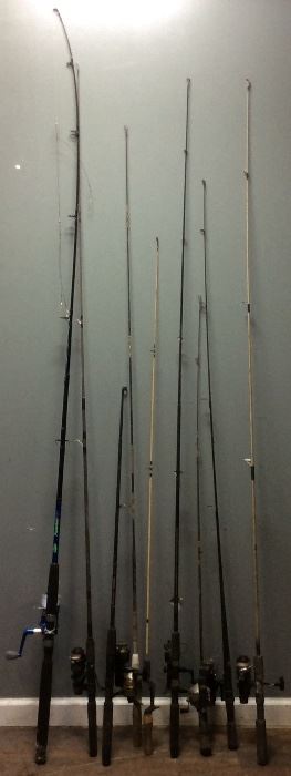 ASSORTED FISHING POLES, BERKLEY, SHIMANO