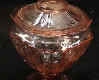 VINTAGE PINK DEPRESSION COMPOTE CANDY DISH