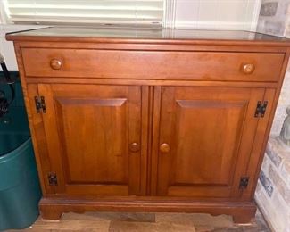 Willett “Golden Beryl” Maple Cabinet
Good condition. 
Some scratches on bottom of feet.
38” x 18 1/2” deep x 32” tall
Pickup in Memorial area. 
Must be able to move and load yourself.