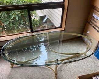 004lr Brass Glass Top Table
