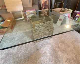05lr Marble Base Glass Top Coffee Table