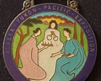 065lr Sterling 1909 Alaska Pacific Expo Medallion