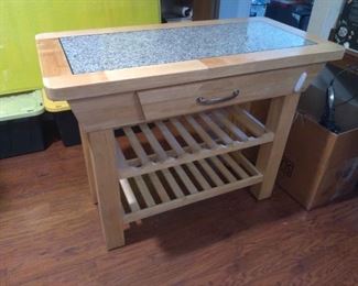 103k Kitchen Island Wood Table Granite Insert