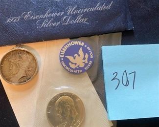 307lr 1923 Morgan 1973 Eisenhower Coins