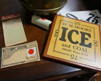 Ice coupon book and sign
