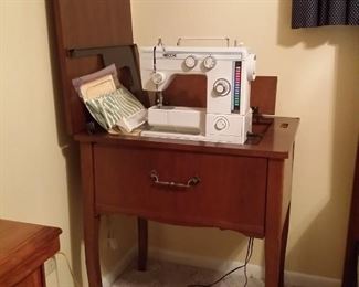 Necchi sewing machine and cabinet