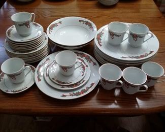 Christmas China, 8 place settings, 42 pieces