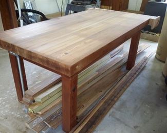 Handmade long leaf pine table
