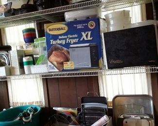 Turkey Fryer (still in the box, never used), dehydrater, and more for the kitchen