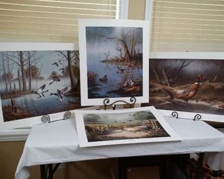 Dennis Schmidt prints - "Backwater Haven",  "Whistlers Hollow", "Ring Necked Pheasant", "Spring Training"