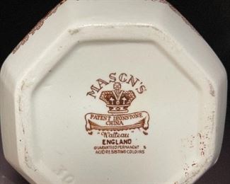 Vintage Antique MASON'S "Watteau" Patent Ironstone Brown/Cream Pitcher Bx41