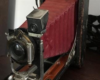 Antique No. 3A Folding Pocket Kodak Model #B-4 Improved 19041 Red Bellows Camera