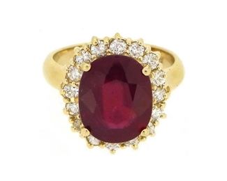 5.72ct Ruby & 0.70ct Diamond Ring