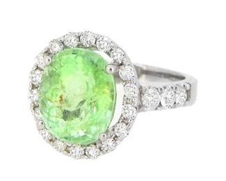 6.40ct Paraiba Tourmaline & 1.06ct Diamond Ring