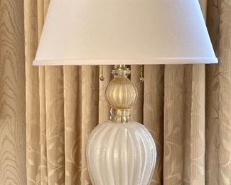 Item 99:  Murano Style Glass Lamp with Gold Tones - 29":  $275