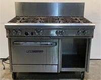 Located in: Chattanooga, TN
MFG Southbend
Rolling 8 Burner Gas Stove
Size (WDH) 48-1/2"Wx33-3/4" Dx47"H
Per Consignor Works
With Electric Oven
**Sold as is Where is**
