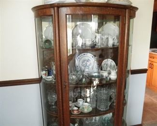 curved glass china cabinet