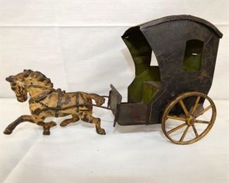 12IN CAST HORSE W/ BUGGY