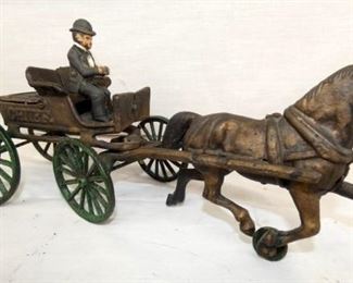 12IN CAST HORSE AND BUGGY W/ DRIVER