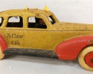 8IN CAST YELLOW CAB W/ DRIVER