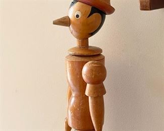 LOT #101 - $18 - Vintage Wooden Pinocchio Doll with an Extra Longer Nose (Made in Italy)