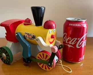 LOT #104 - $70 - Original Vintage Brio Wooden Pull Toy Train