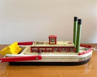 LOT #116 - $50 - Vintage Wood & Tin "Cotton Blossom" Toy Boat (Lot of 1 Boat, we have another lot that includes 2 more of these)