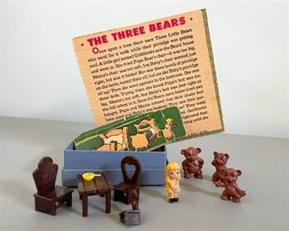 LOT #119 - $15 - The Three Bears - Vintage Miniature Playset