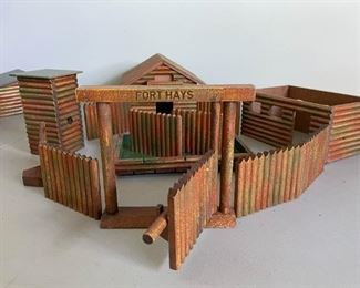 LOT #128 - $50 - Vintage Toy Lot - Fort Hays Playset Pieces (all here included in the lot)