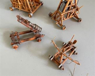 LOT #130 - $100 - Vintage Toy Lot - Wooden Catapults, Scaling Tower, Etc. (4 pieces, all here included in the lot)