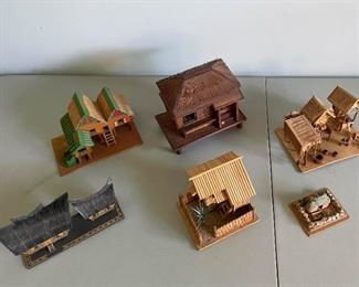 LOT #131 - $75 - Native / Ethnic Model Houses Lot (6 pieces, all here included in the lot)