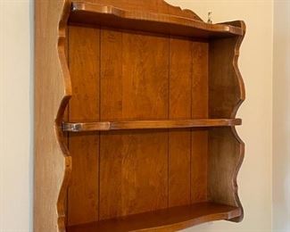 LOT #138 - $20 - Vintage Wooden Display Wall Shelf (approx. 23" L x 5.5" W x 24" H)