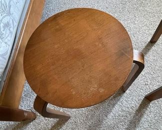 LOT #139 - $80 - Pair of MCM Side Tables (round top measures approx. 14" dia, tables are approx. 17.5" H)