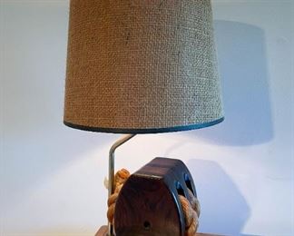 LOT #140 - $30 - Vintage Nautical-Theme Table Lamp (approx. 18.75" high including shade)