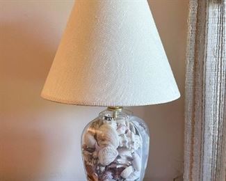 LOT #141 - $15 - Seashell Table Lamp (approx. 21" H including shade)