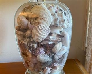 LOT #141 - $15 - Seashell Table Lamp (approx. 21" H including shade)