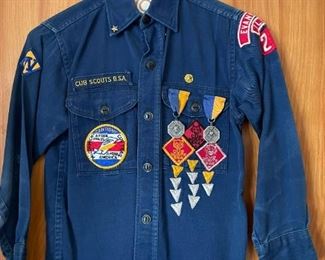 LOT #156 - $8 - Another Vintage Cub Scouts Shirt with Patches