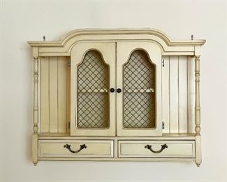 LOT #181 - $25 - French Provincial Wall Display Cabinet / Curio (approx. 24" L x 18.74" H x 5.25" Deep)