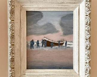 LOT #184 - $50 - Framed Painting, Signed Ruth P. Fisher (approx. 12.75" L x 14.5" H including frame)