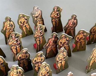 LOT #134 - $24 - Vintage Toy Lot - Cardboard Cut-Out Soldiers (over 32 included in this lot)