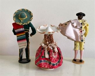 LOT #208 - $18 - Lot of 3 Ethnic / Cultural Dolls, Traditional Clothes / Costumes, Mexico