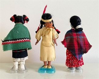 LOT #209 - $30 - Lot of 3 Ethnic / Cultural Dolls, Traditional Clothes / Costumes, Native American