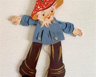LOT #221 - $15 - Vintage Wooden Hermann Kurtz Pull String Puppet Toy