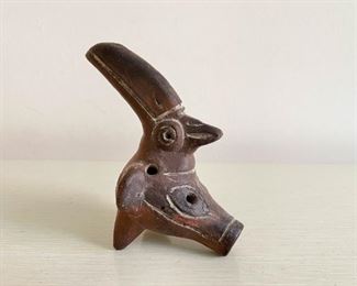 LOT #231 - $18 - Folk Art Pottery / Clay Bird Whistle 