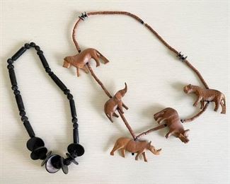 LOT #237 - $10 - Lot of 2 Wooden African Necklaces