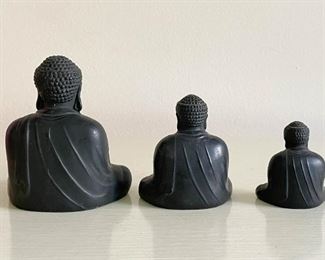 LOT #238 - $70 - Lot of 3 Metal Buddha Figurines 
