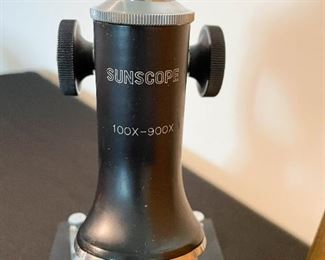 LOT #241 - $30 - Vintage Sunscope Microscope with Specimen Slides & Storage Box