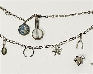 LOT #269 - $85 - Lot of 3 Vintage Sterling Silver Charm Bracelets and Various Loose Charms (as shown)