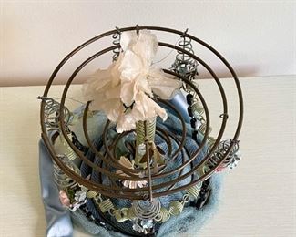 LOT #296 - $32 - Fun & Funky Vintage Hat with Springs, Beads & Flowers